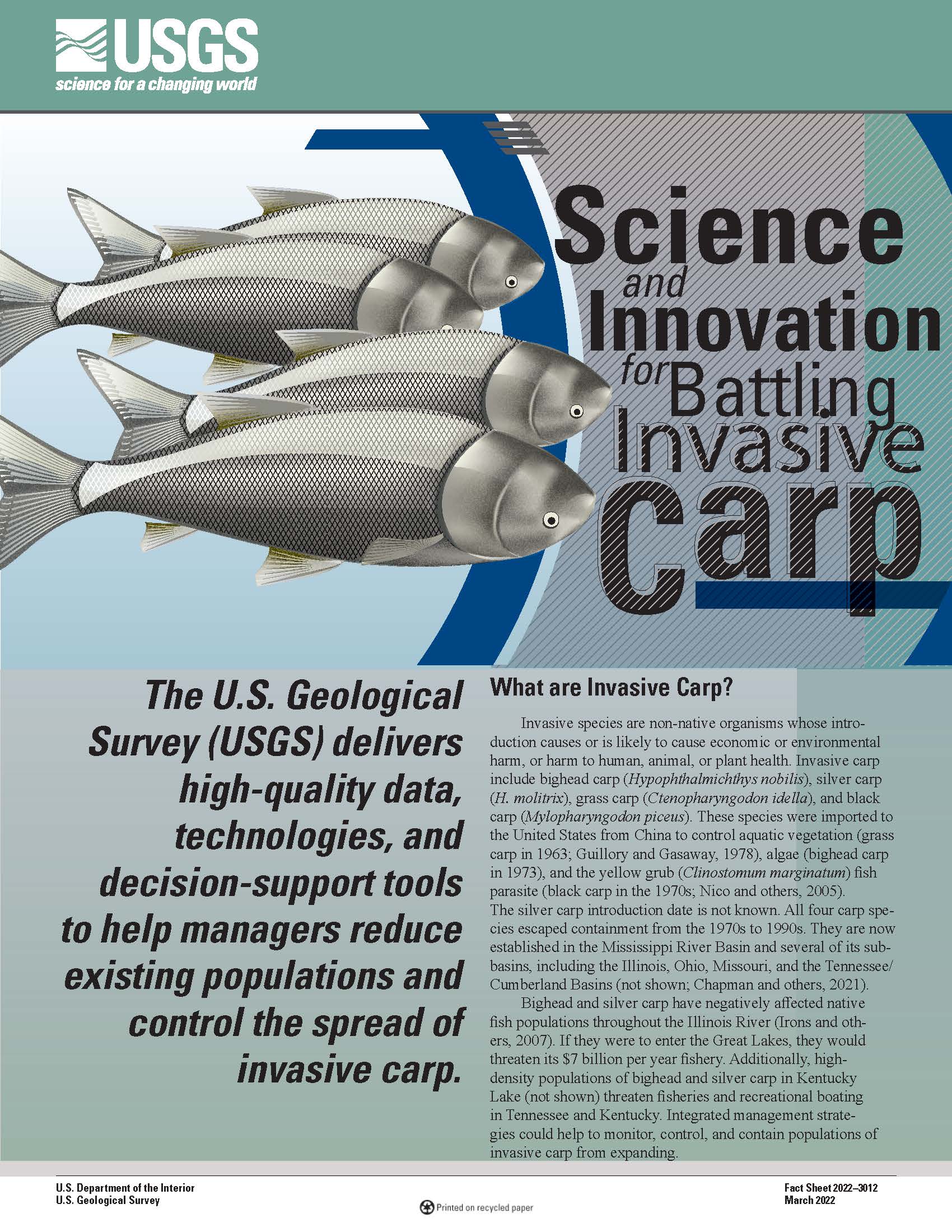 Science and Innovation for Battling Invasive Carp handout.
